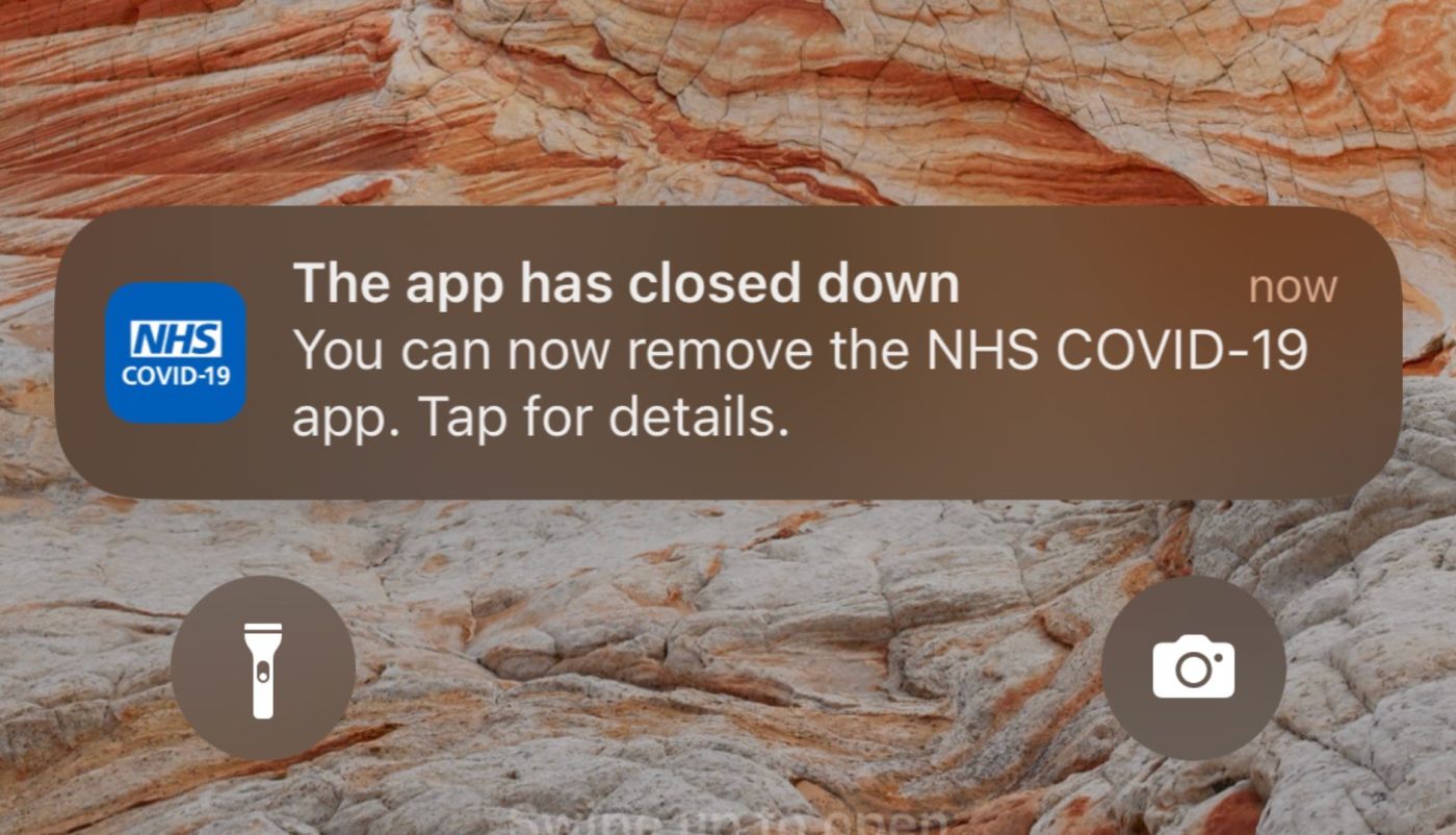 cancellazione nhs covid app