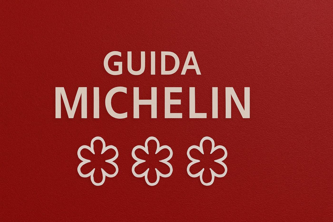 Copertina della Guida Michelin con sfondo rosso e tre stelle, simbolo della valutazione culinaria.