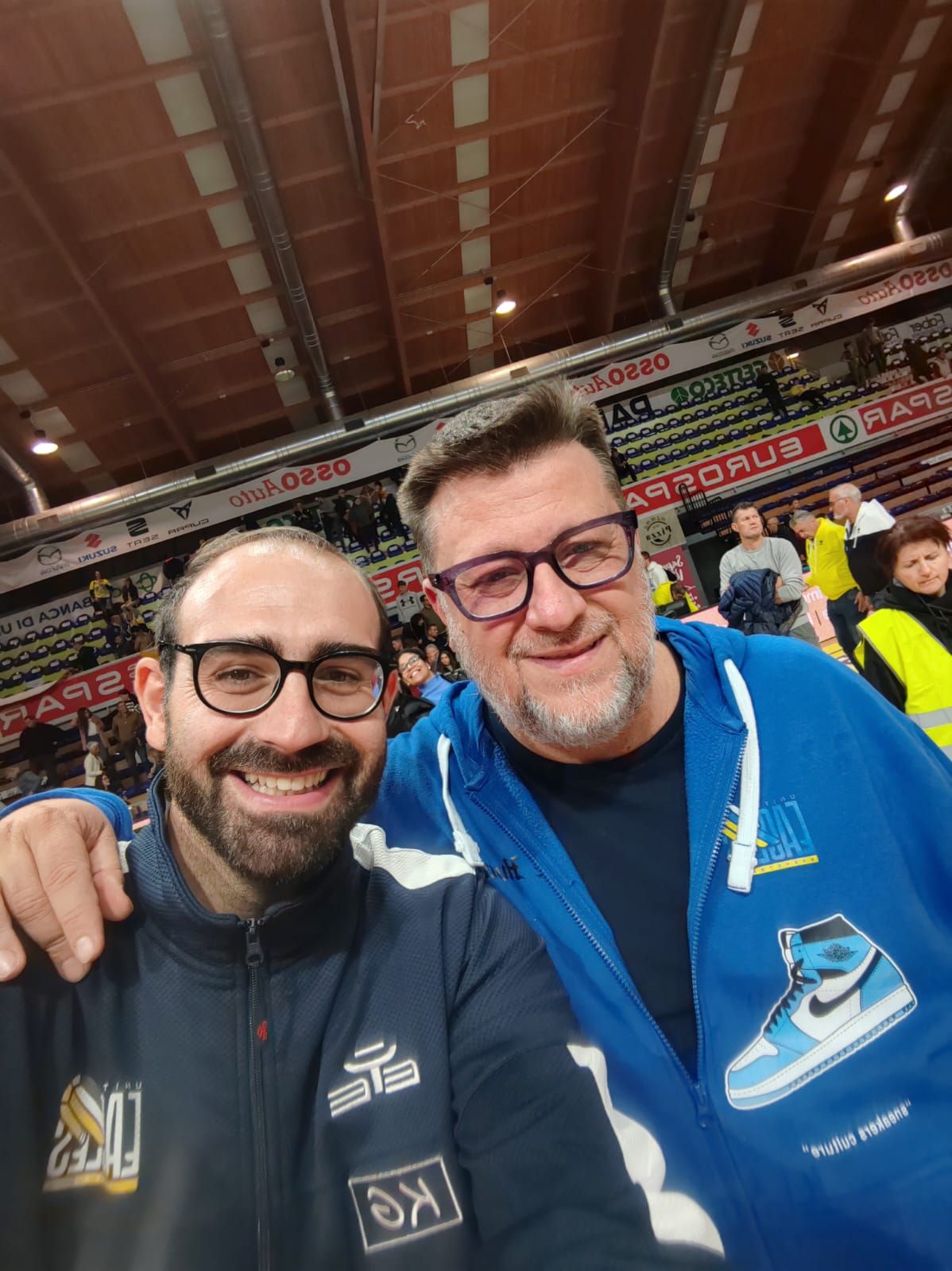Kevin Gaddi, Presidente della Eagles Futsal, e Davide Micalich, Presidente della UEB Gesteco Cividale