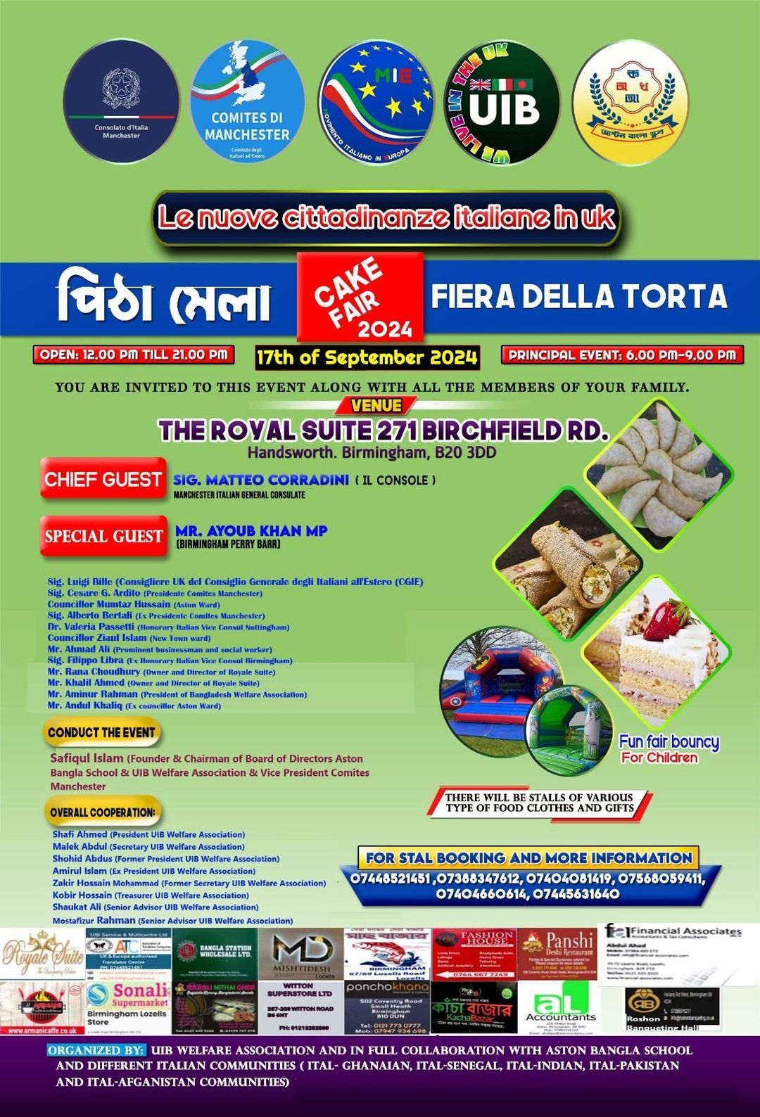 locandina della cake fair di Birmingham