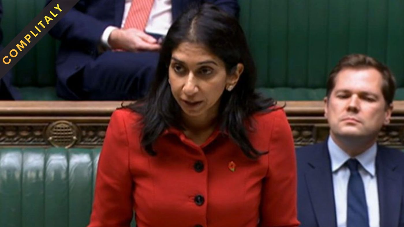 il segretario agli interni suella braverman parla alla house of commons