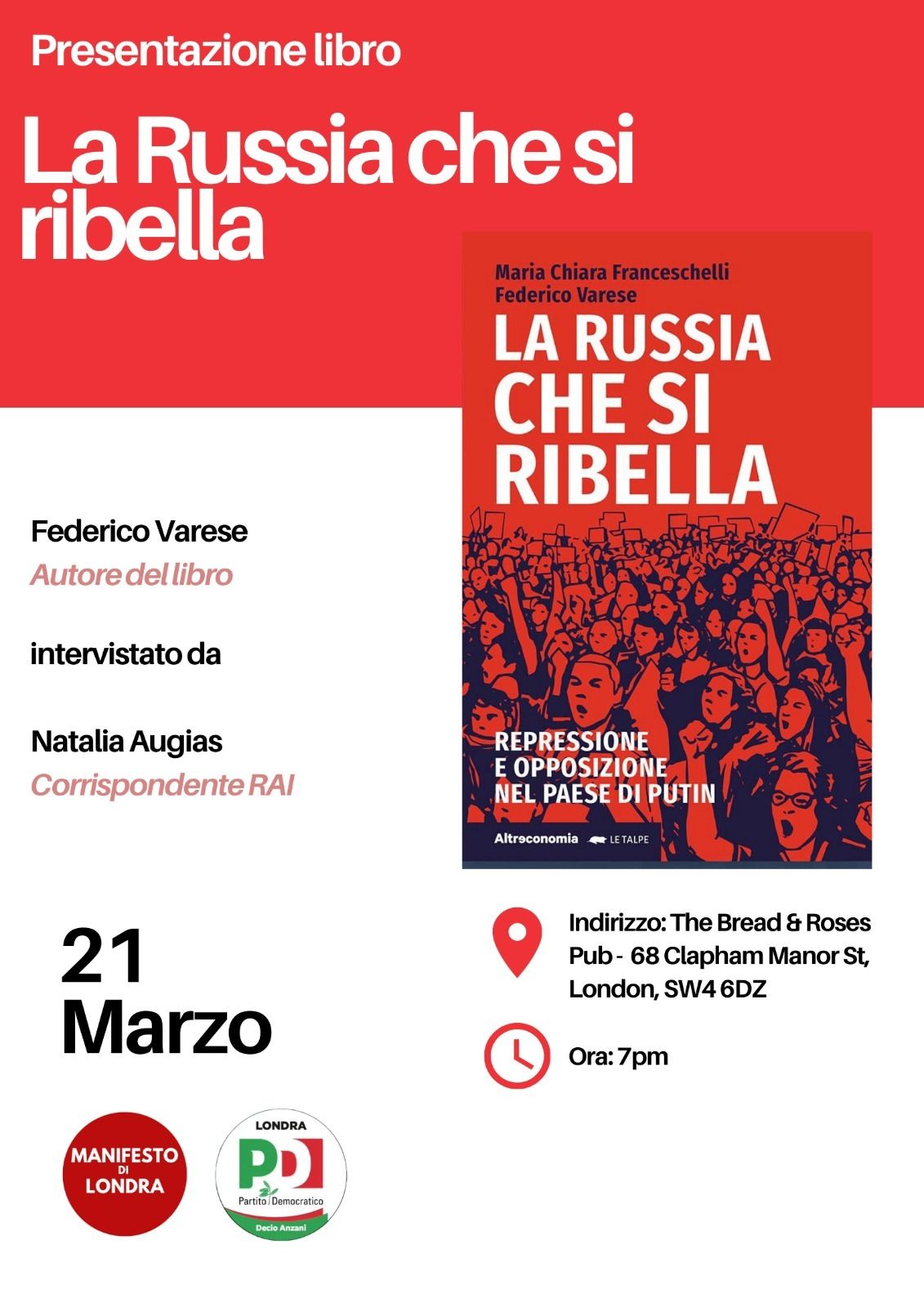 locandina presentazione libro la russia che si ribella