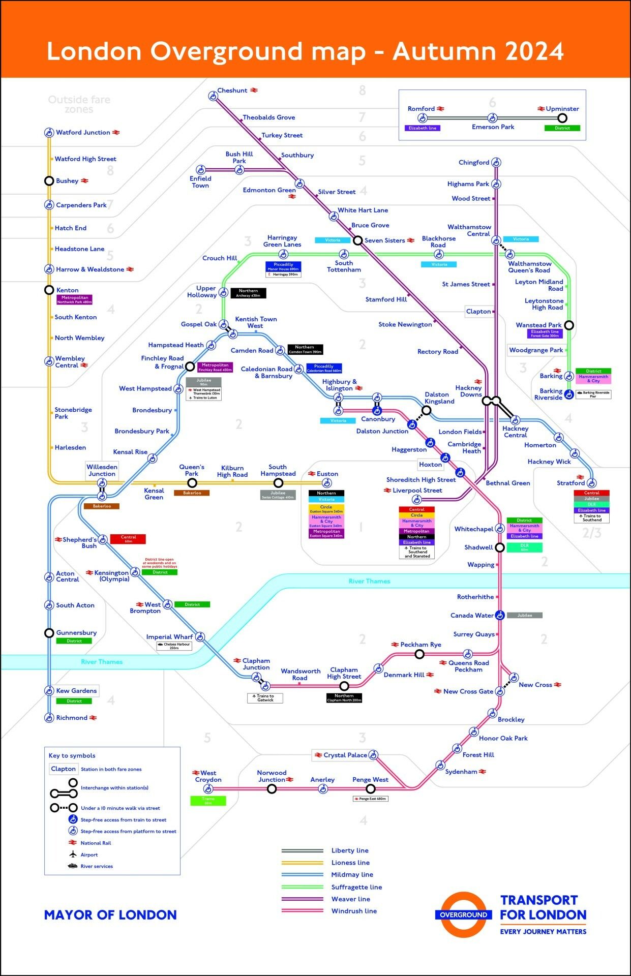 mappa della nuova London overground