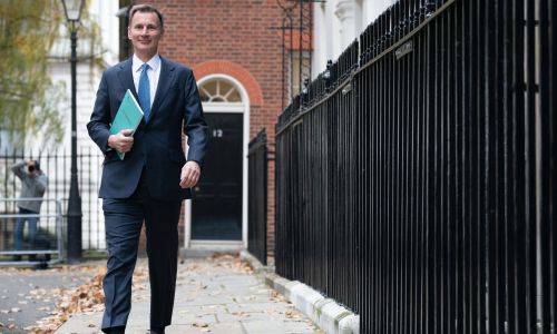 il cancelliere Jeremy hunt con l'autumn statement