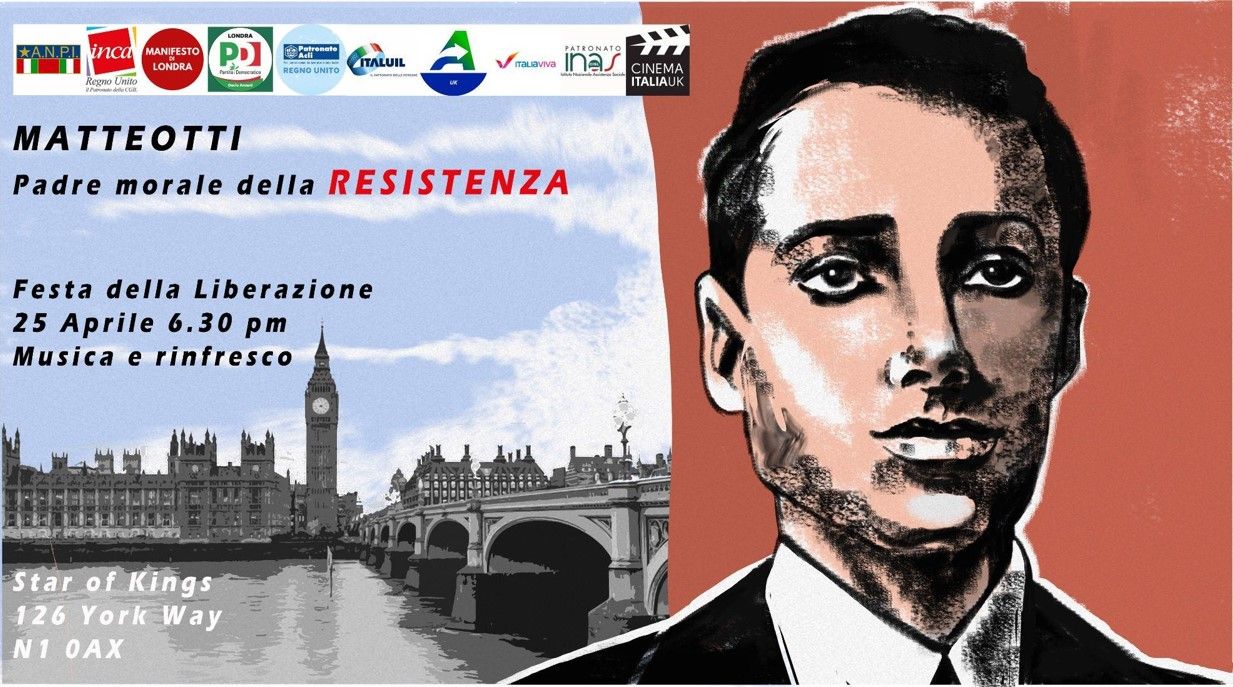 locandina festa della liberazione a londra