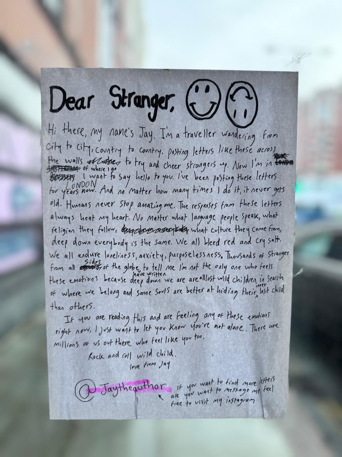 lettera di jay the author a Chelsea