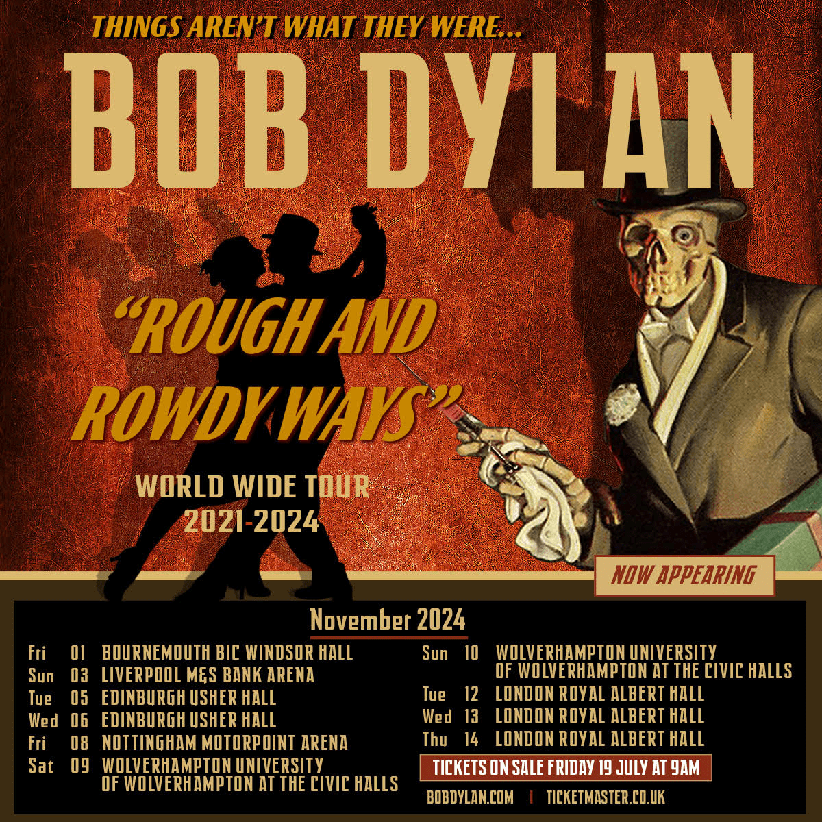 tour bob Dylan nel Regno Unito