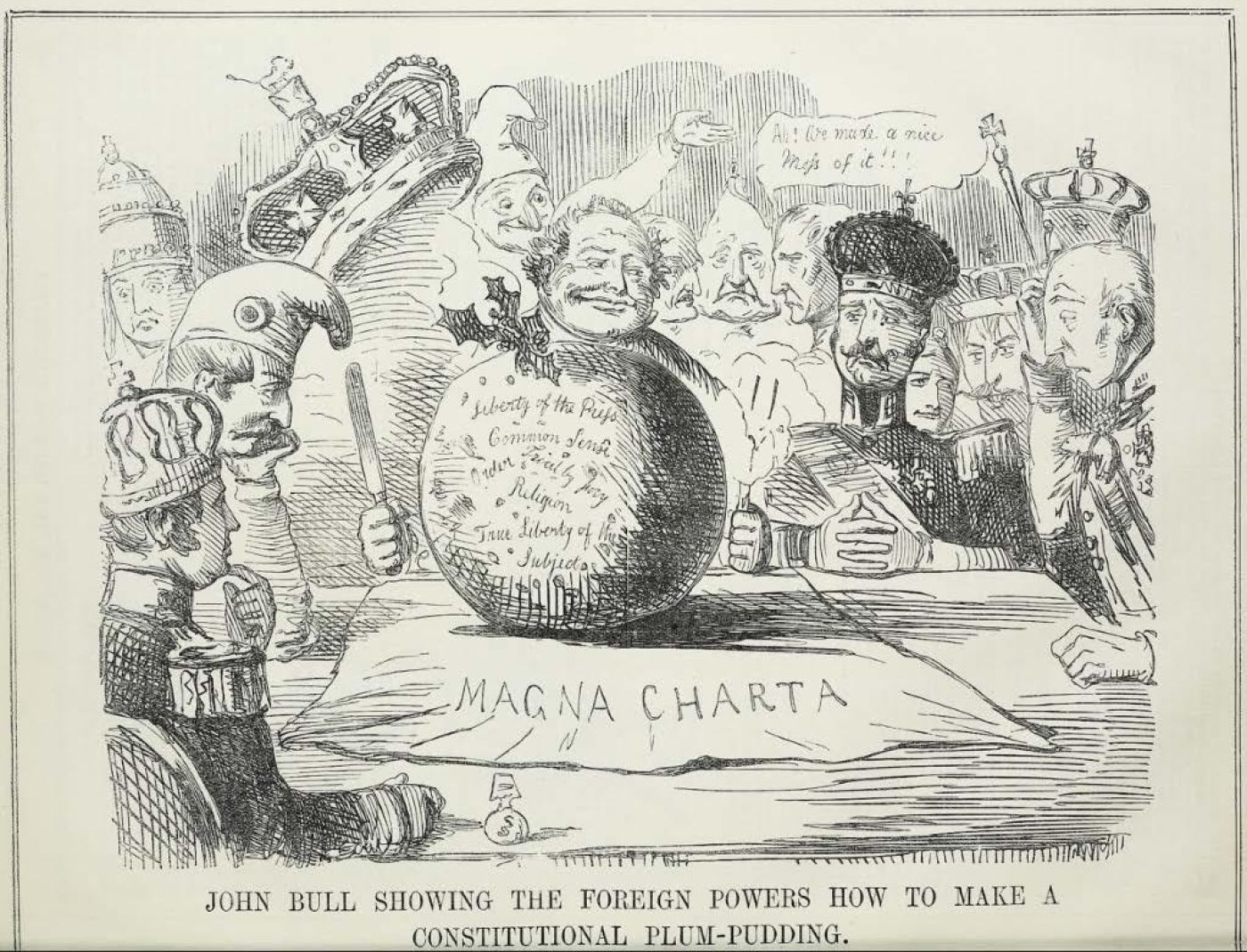 John Bull Showing the Foreign Powers How to Make a Constitutional Plum-Pudding