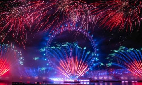 fuochi d'artificio al London eye