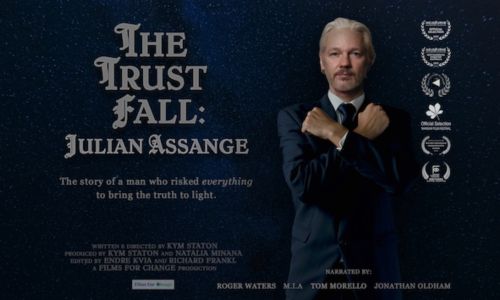 trust fall Julian Assange