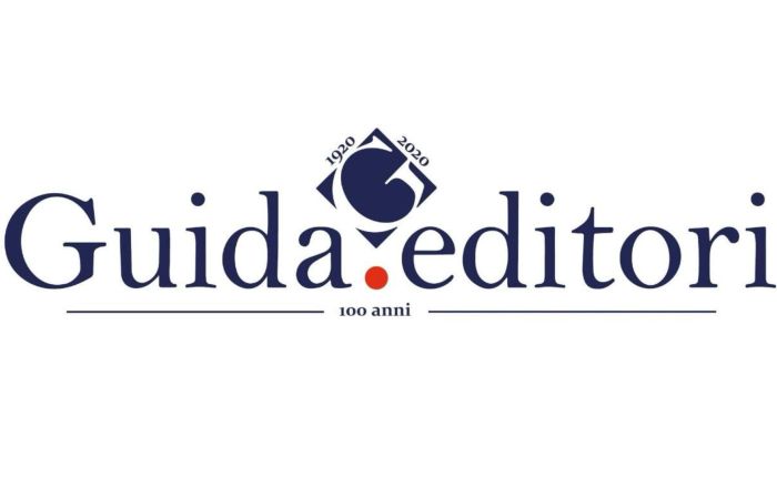 Logo di Guida Editori su sfondo gradiente con la scritta 'Dal cuore di Napoli a Londra: 100 anni di cultura'