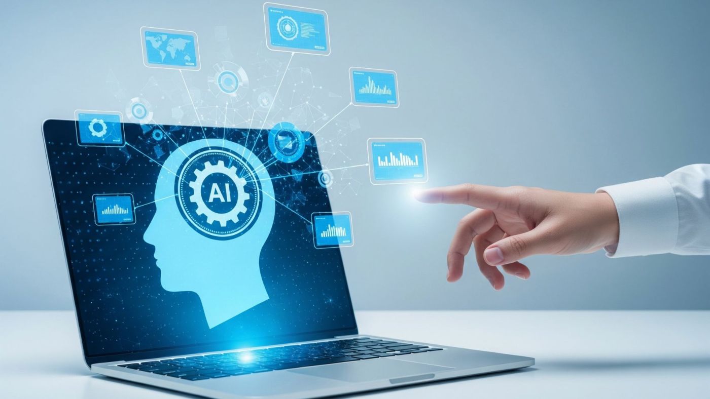 Grafica di intelligenza artificiale su laptop